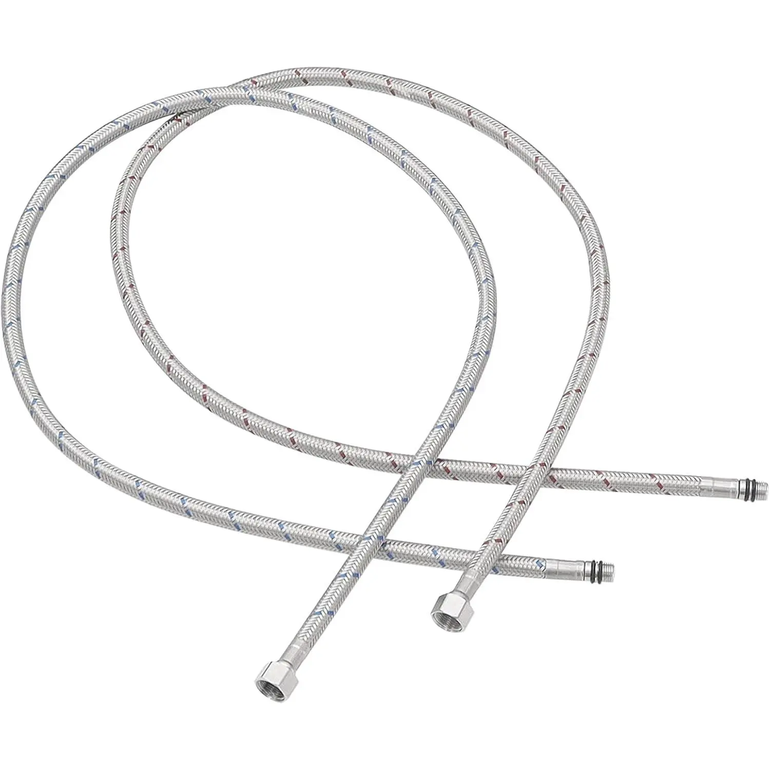 40" Length Faucet Supply Lines 3/8" Comp x M10 Male Connector Line Braided Stainless Steel Nylon Sink Hose Extension for Bathroom Kitchen Faucet 2Pcs (1 Pair)