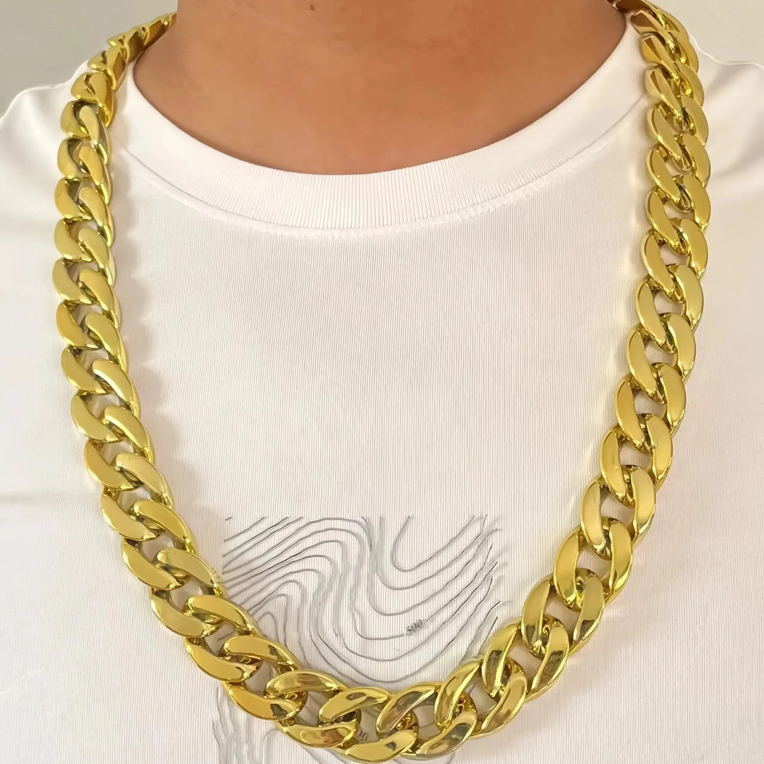 1pcs Hip hop necklace personalized thick plastic Cuban chain punk festival performance party gift fanchain