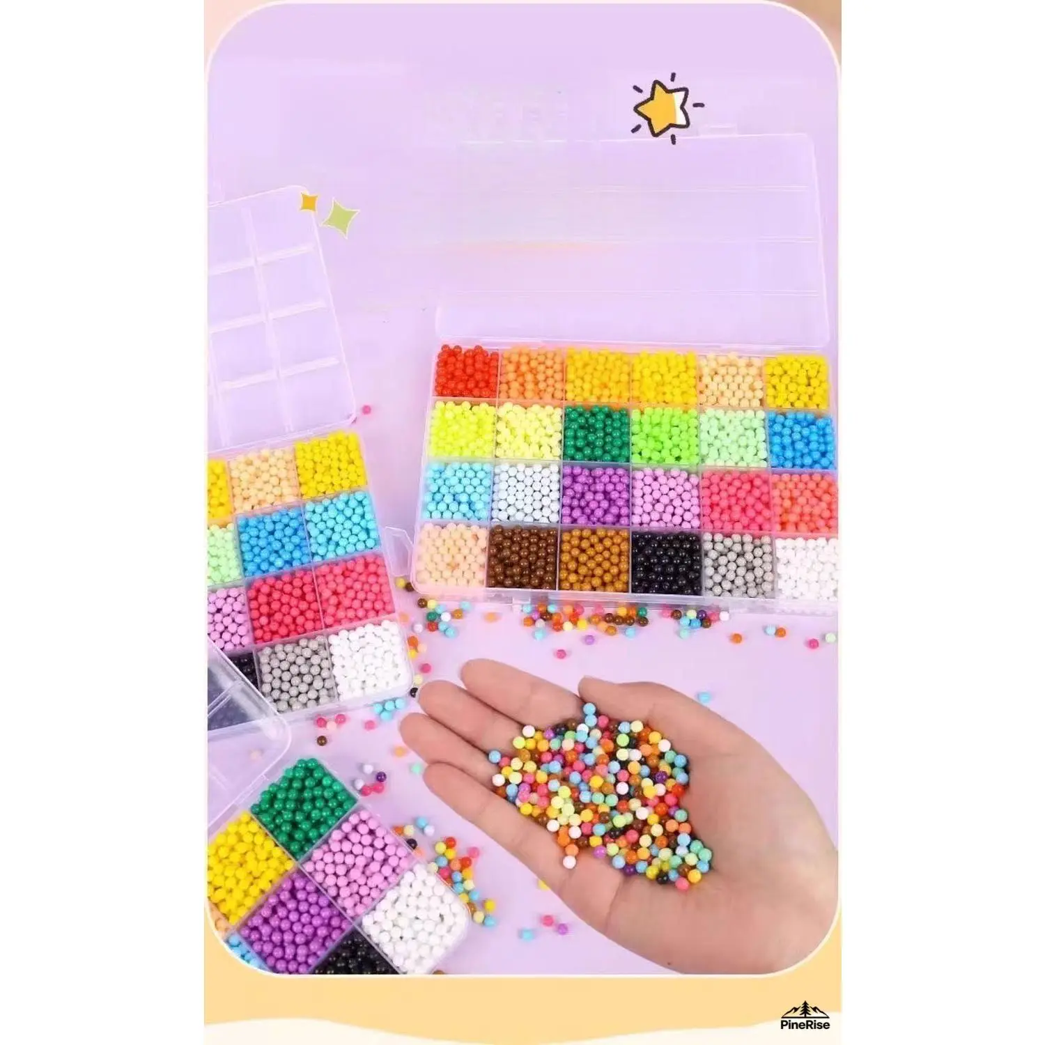 Luminous Water Fuse Beads DIY Craft Set Creative Puzzle Bead Kit Portable Handmade Supplies For Indoor Leisure & Outdoor Camping Parent-child Craft Activities