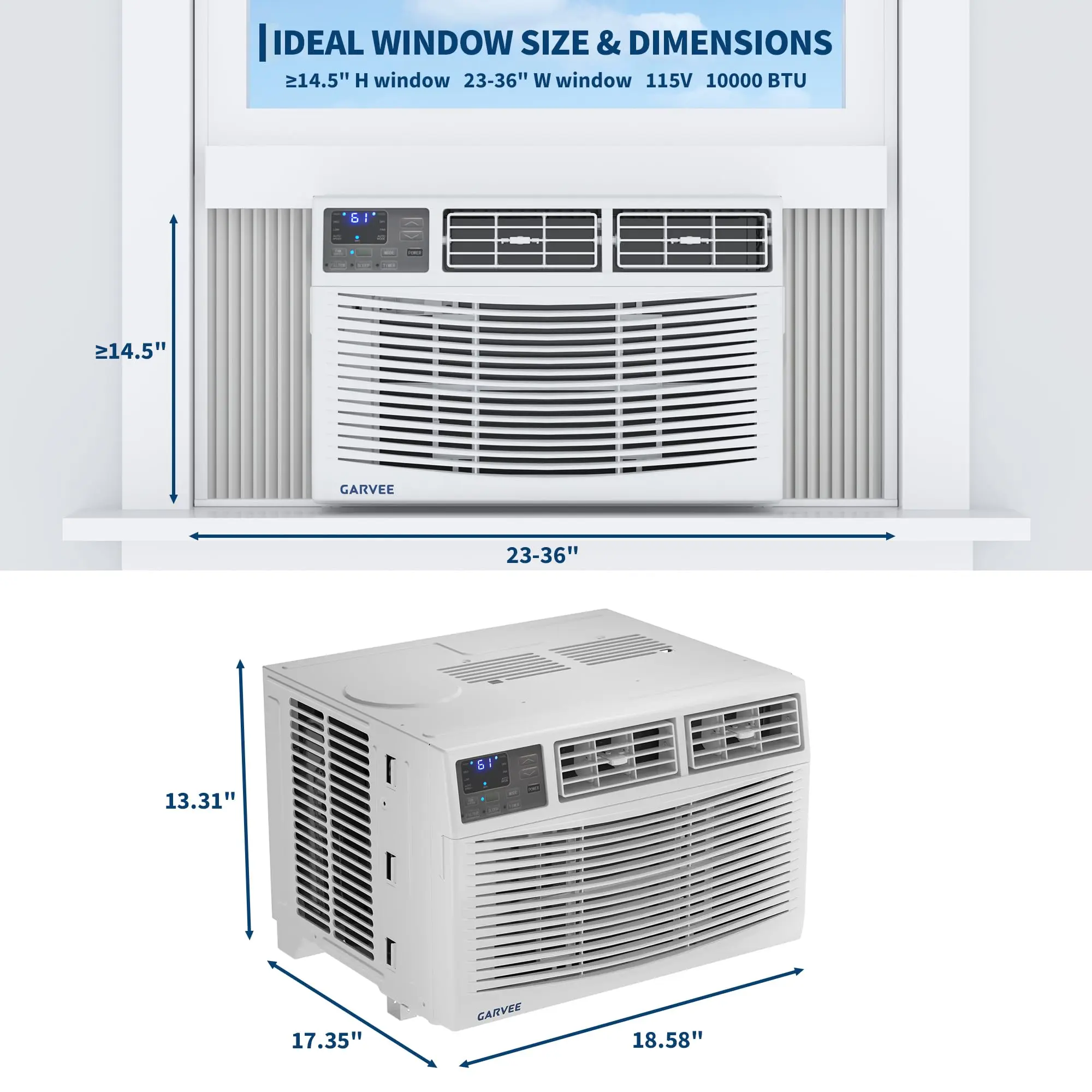 10000 BTU only for cooling-No WIFI-with telecontrol