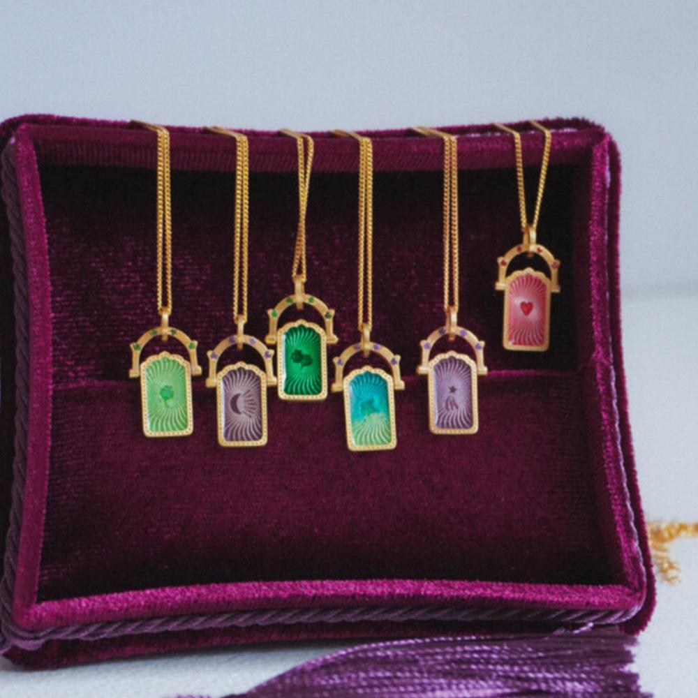 Tarot Shaking Necklace – Guardian Jewelry | Y2K Love Charm Necklace, Titanium Steel Vacuum Furnace, Tarnish-Free Hypoallergenic, High Color Retention, Waterproof Daily Wear, Boho Protection Gift for Her