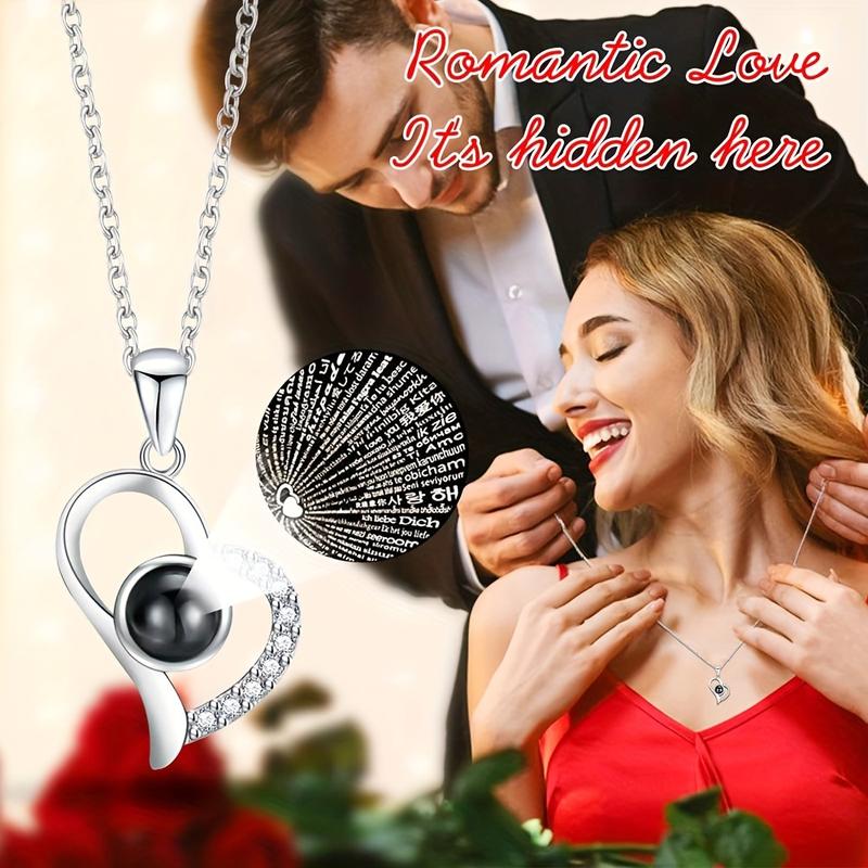Forever Red Rose Gift Box with Necklace - Real eternal rose with women necklace inside, Enchanted Real Rose Flower for Valentine's Day Anniversary Wedding Romantic Gifts for Her.