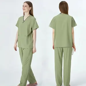 2025 Mint Women Medical Scrub Sets Hospital Uniforms Dental Clinic Nursing Suits Surgical Workwear Operating Room Scrubs S13