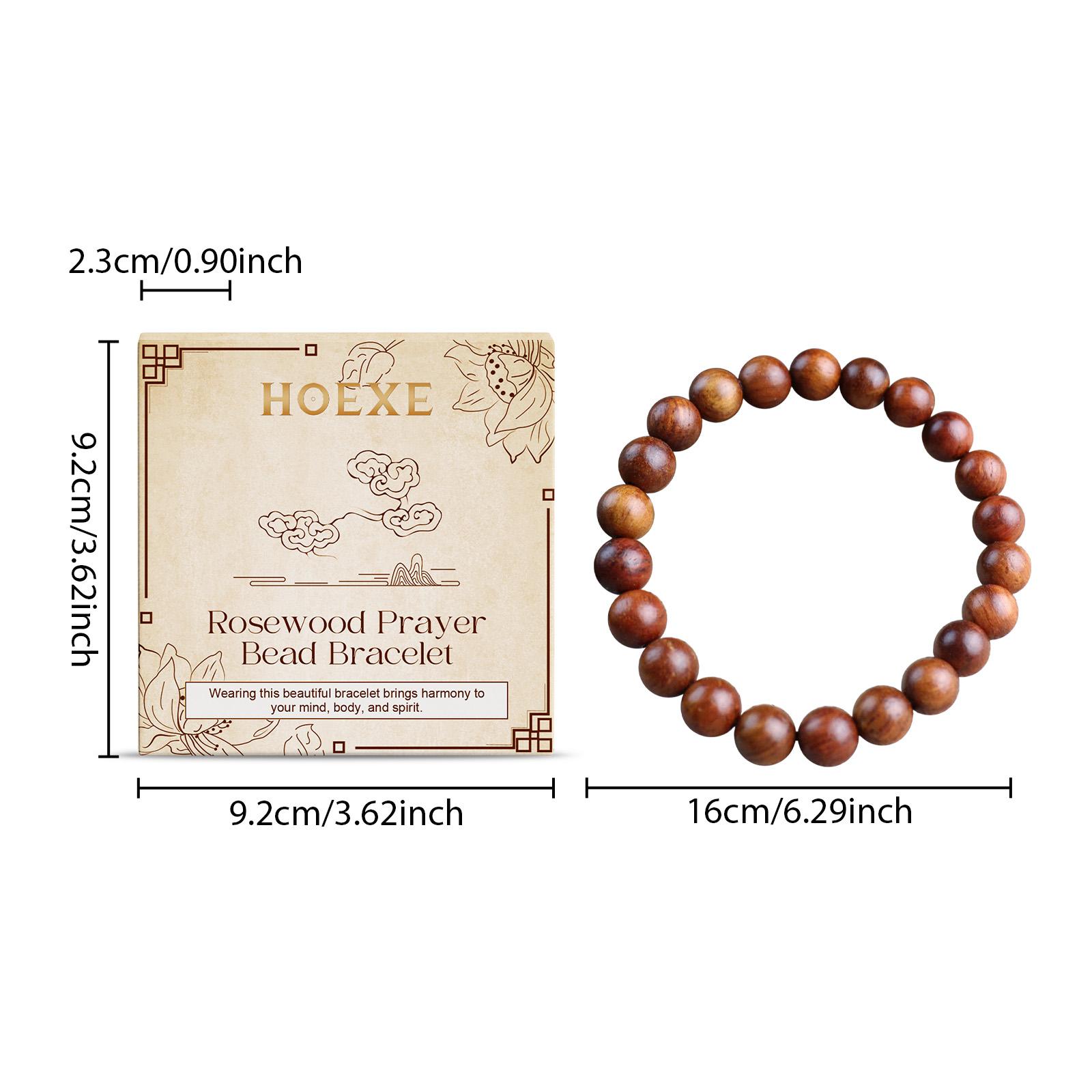 Hoexe Rosewood Bracelet Unisex Daily Life Decorative Rosewood Beaded Bracelet
