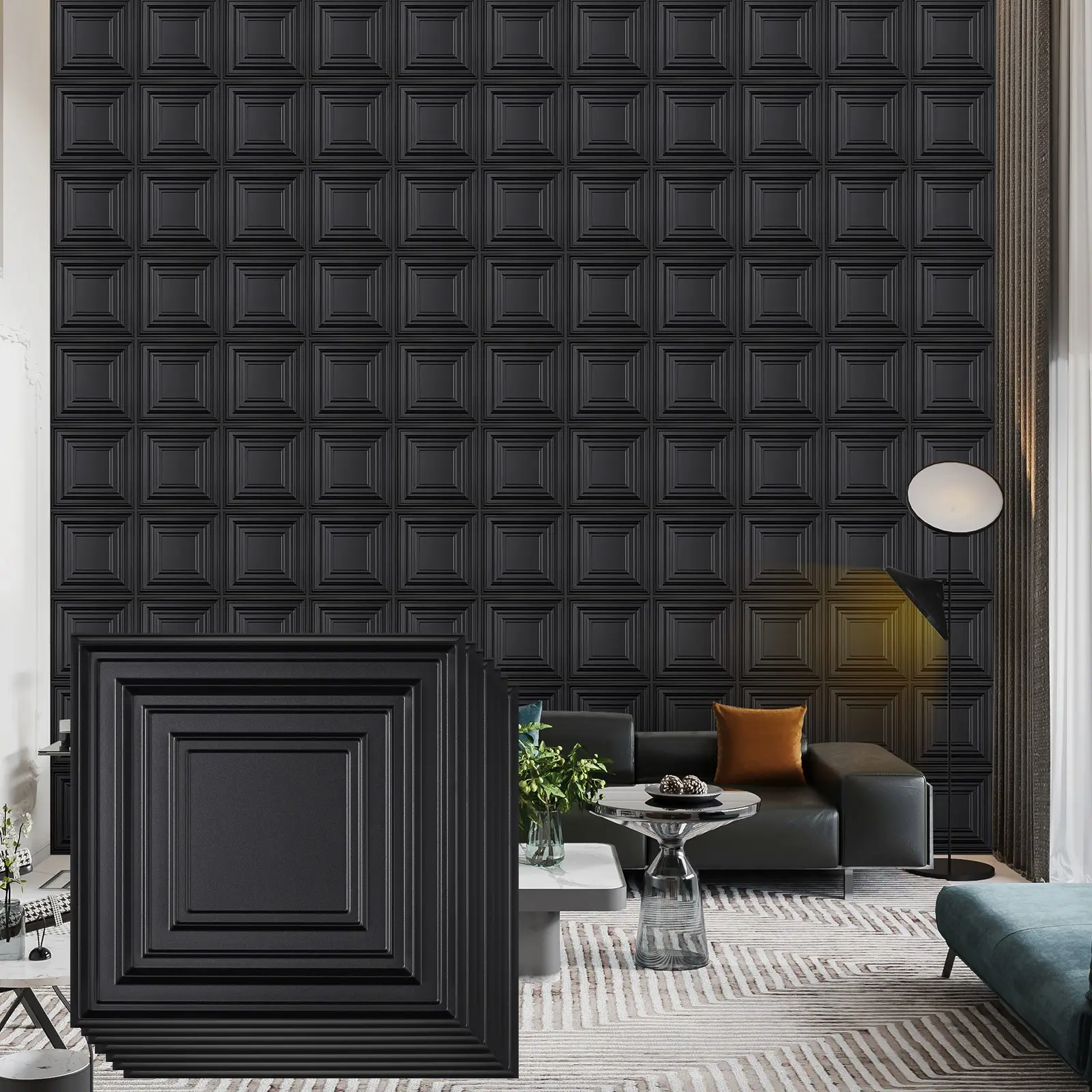 12/20/30 Pack 3D Wall Panels for Interior Wall Decor, Modern Diamond Textured Accent Wall Paneling, Gaming Living Room Decoration, Decorative Wall Panels