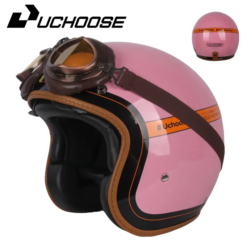 Motorcycle Helmet Three-Quarter Style, Electric Bike Half Helmet, Vintage Harley Helmet, Unisex Riding Goggles, Protective Gear