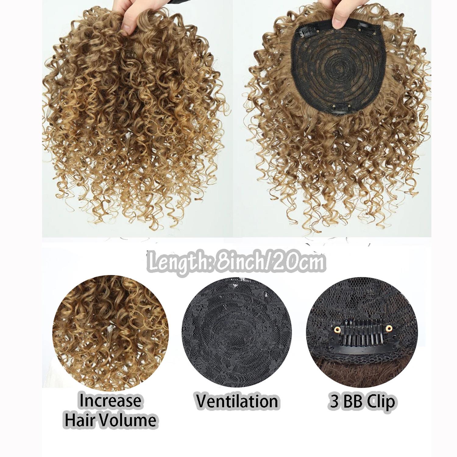 African Small Curl Hairpiece for Women Fluffy Natural High-Temperature Synthetic Fiber Clip-in Hair Extension African Small Curl Hairpiece for Women Fluffy Natural High-Temperature Synthetic Fiber Clip-in Hair Extension