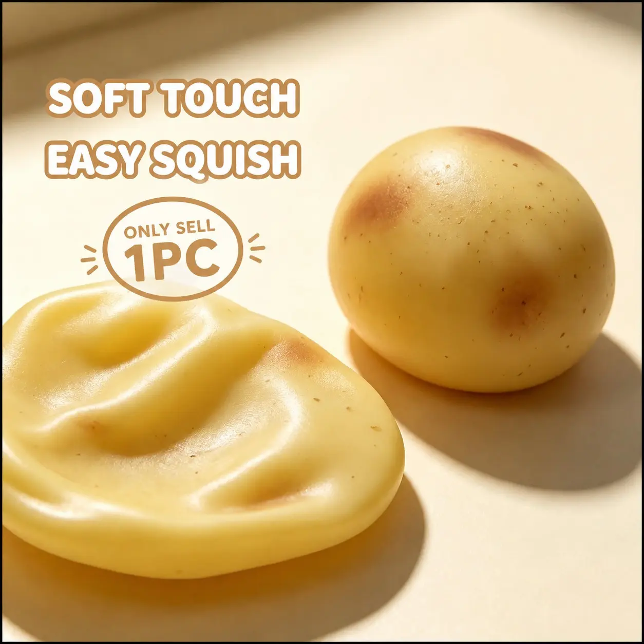 Potato-Shaped Soft Gel Stress Ball, Slow Rebound, Ultra-Comfortable, Ideal for Office & Study Relaxation, Creative Gift Idea