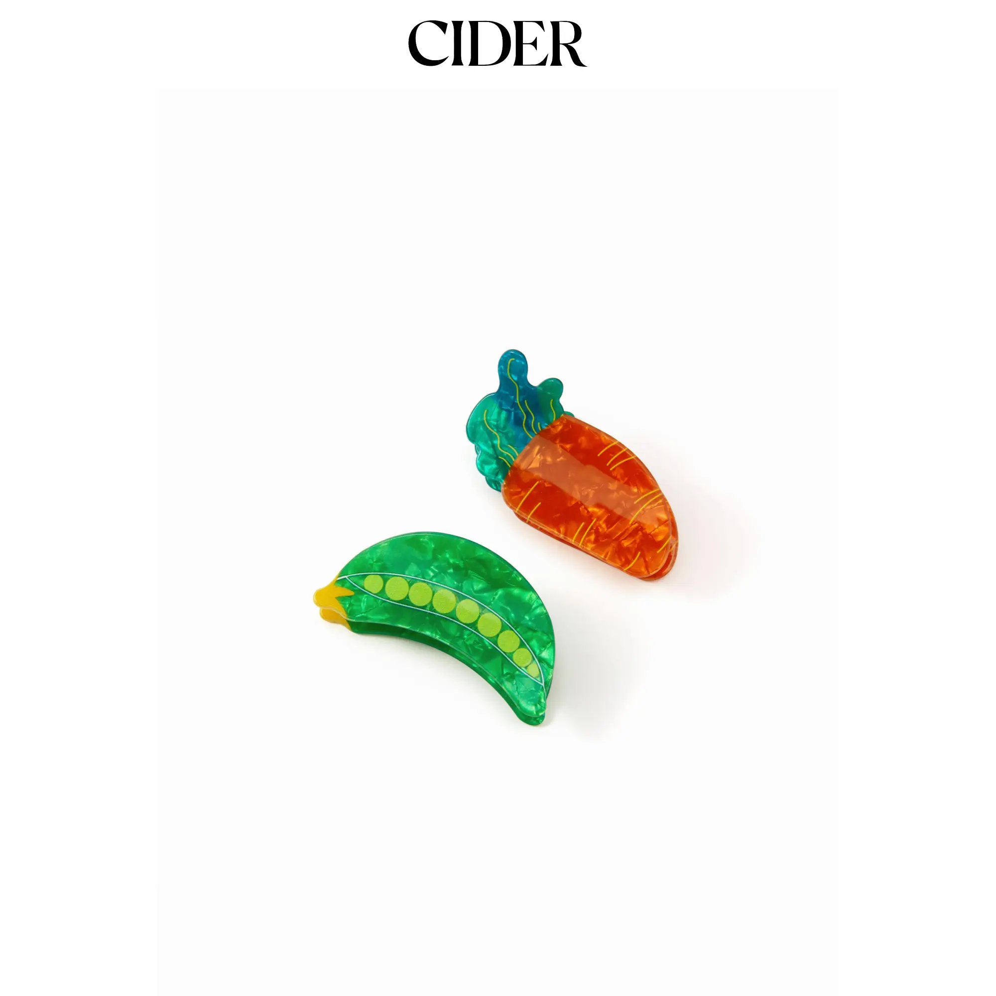 Cider 2 PCS PEA POD & CARROT HAIR CLAW SET