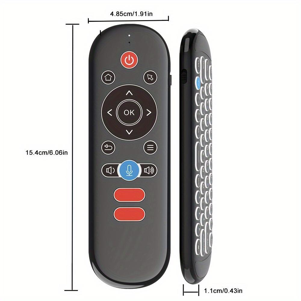 Wireless Remote Control Mouse with Mini Keyboard, Backlight Function, 6-Axis Gyroscope, Smart TV Voice Search, Suitable for Smart Tvs, Projectors, TV Boxes