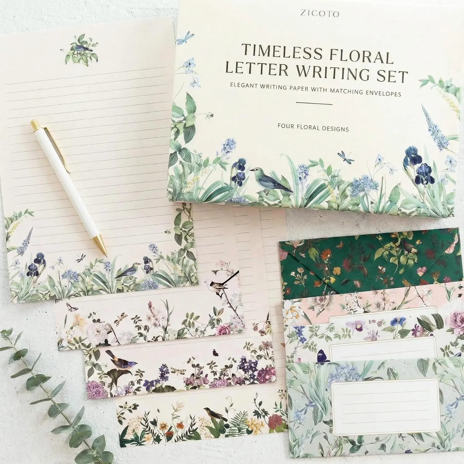 Beautiful Stationery Set with Envelopes - Premium-Quality, No-Bleed Lined Letter Writing Paper with Elegant Floral Designs - Cute Stationary Supplies Kit for Women & Personalized Gift for Loved OnesGift