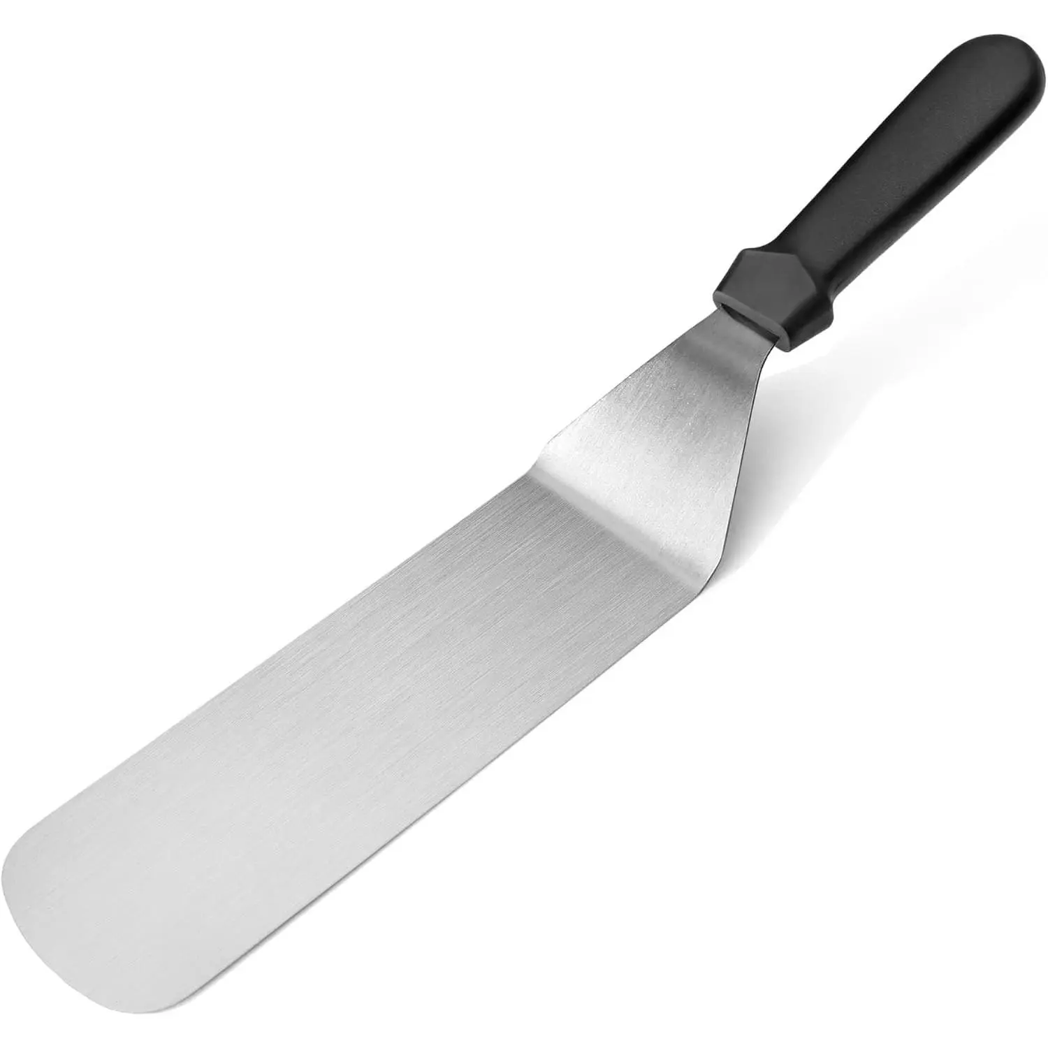 14.5 Inch Flexible Grill Turner, Stainless Steel Spatula with Black Plastic Handle for Griddle, Flat Top, Grill, and Restaurant Use
