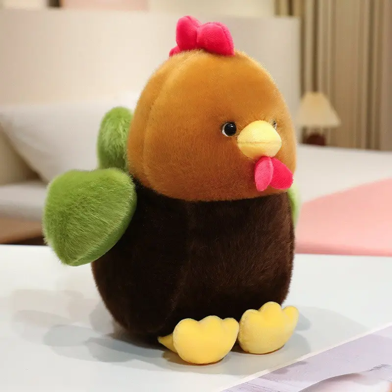 Colorful Chicken Plush Toy, Small Rooster Stuffed Animal, Desk Companion Doll, Office Decorative Figure, Soft and Adorable, Super Soft Fluffy
