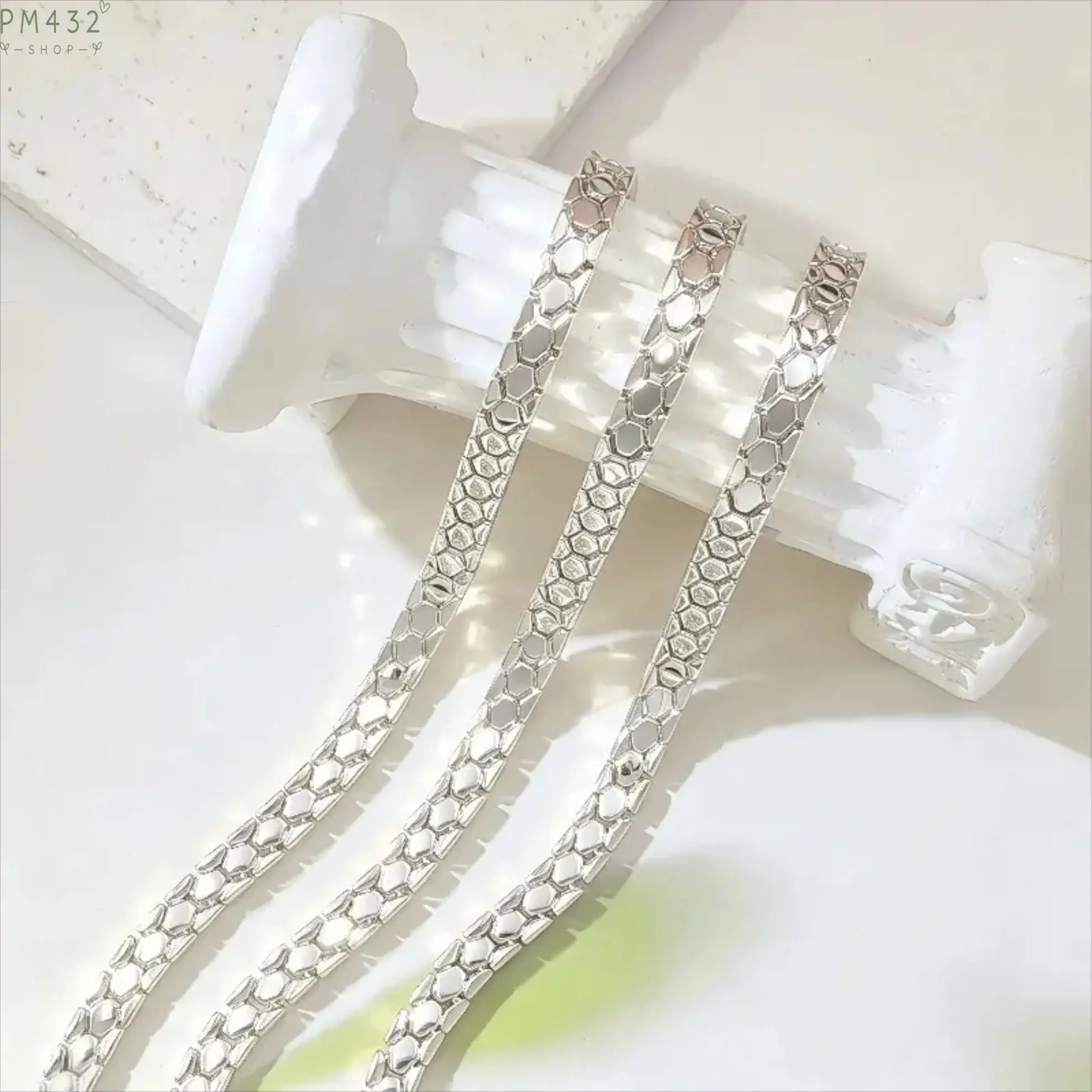 Silver Plated Honeycomb Scale Chain Bracelet for Women, Hexagonal Textured Snake Link Wrist Bangle, Smooth Polished Stackable Fashion Jewelry, Trendy Minimalist Bracelet Gift for Birthday, Anniversary & Everyday Wear