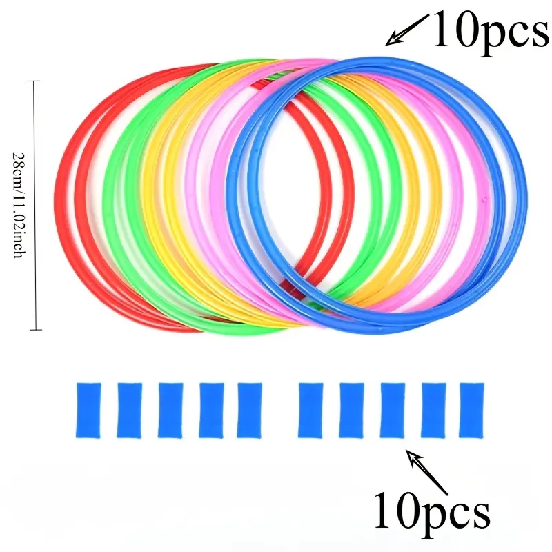 10-Piece Jump Rope Sensory Sports Set, Outdoor Agility Ladder, Quick Reaction Training, Lawn & Backyard Gear, Mixed Colors