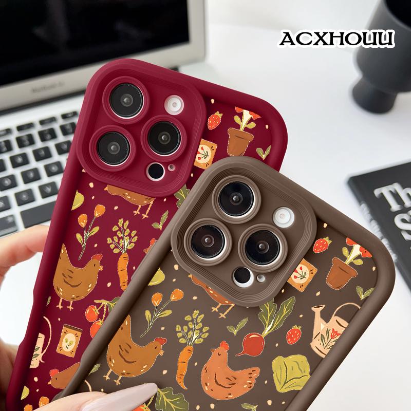 Farm Chicken Pattern Pattern Case for iPhone 17 16 E Pro Max 15 Plus 14 13 12 11 XS XR Soft TPU Bumper Drop Protection Durable Back Cover