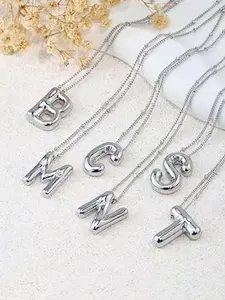 Initials Pendant Necklace, Fashionable Letter Charm Necklace for Women & Girls, Trendy All-match & Exquisite Jewelry for Birthday Gift