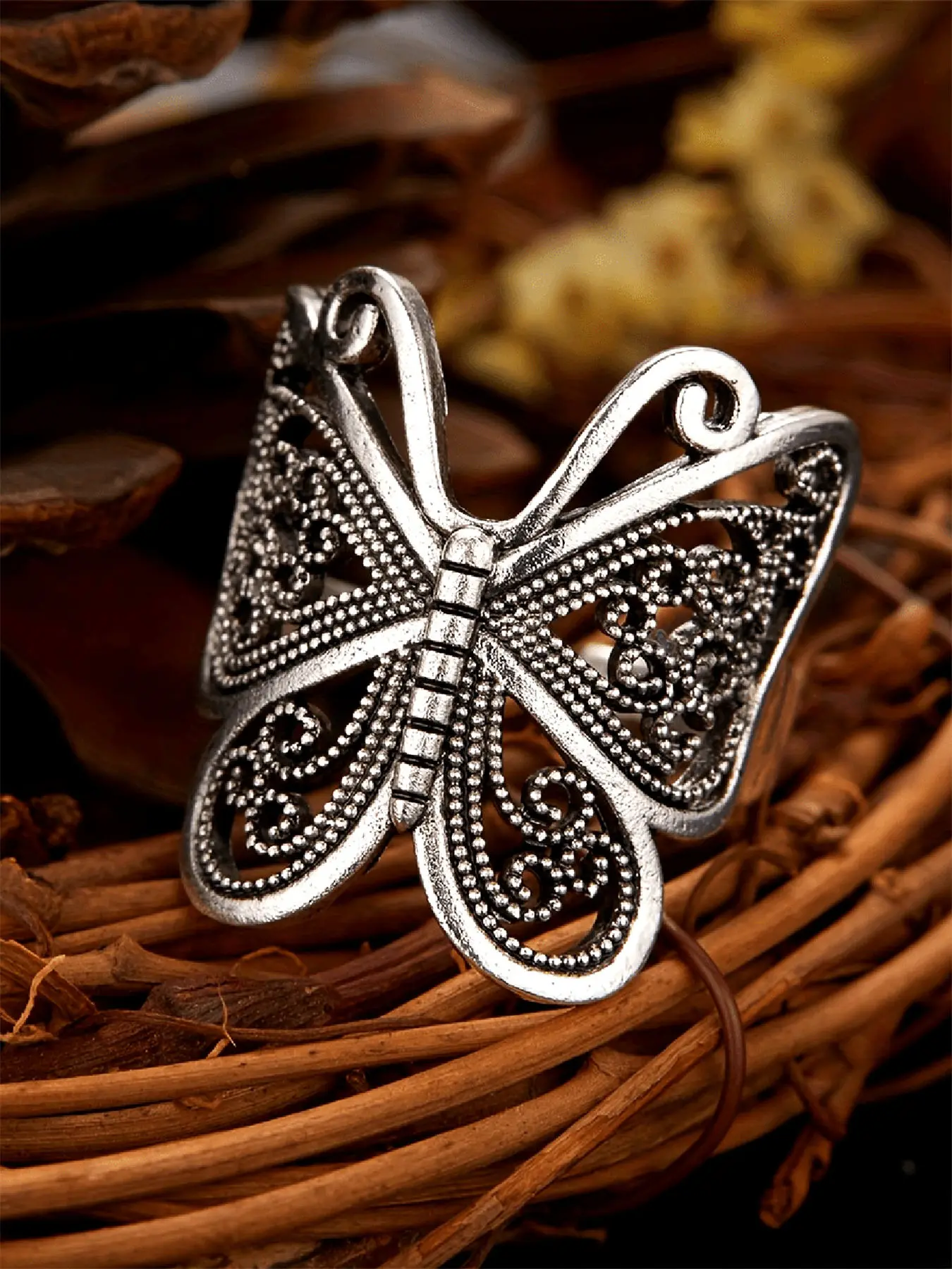 1 PC Pretty Butterfly Ring For Women Wedding Engagement Valentine's Day Party Gift