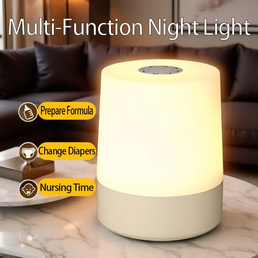 Rechargeable touch-type night light, sleep light, Dimmable nightlight, Smart touch switch, three-speed adjustable color temperature, one-key switch of warm light, natural light, and cold light, suitable for bedrooms, baby rooms, and late-night parties