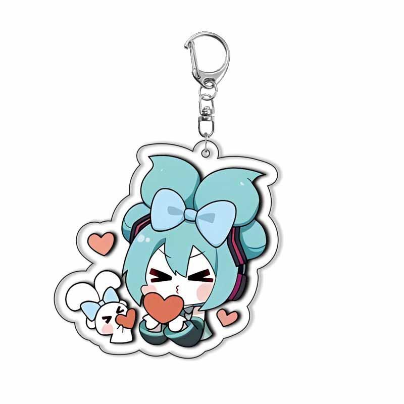 Hatsune Miku Popular Cartoon Anime Acrylic Double-sided Keychain Backpack Decoration Accessories Neutra