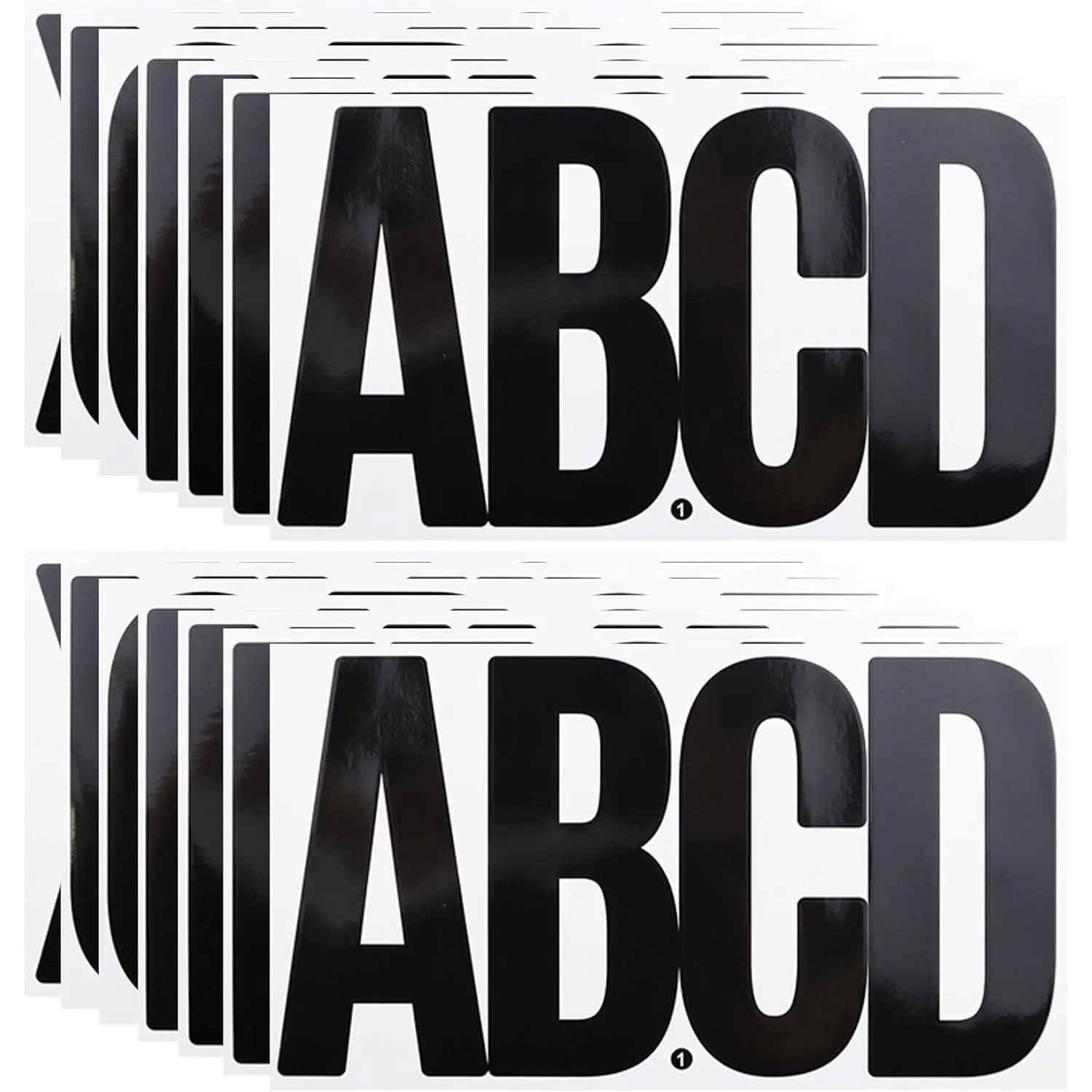 6 Inch Large Vinyl Alphabet Stickers, 76 Pieces Black Self-Adhesive Letters, 14 Sheets - Waterproof Sticky Letter Symbol Stickers for Mailbox, Door, Truck & OutdoorGift