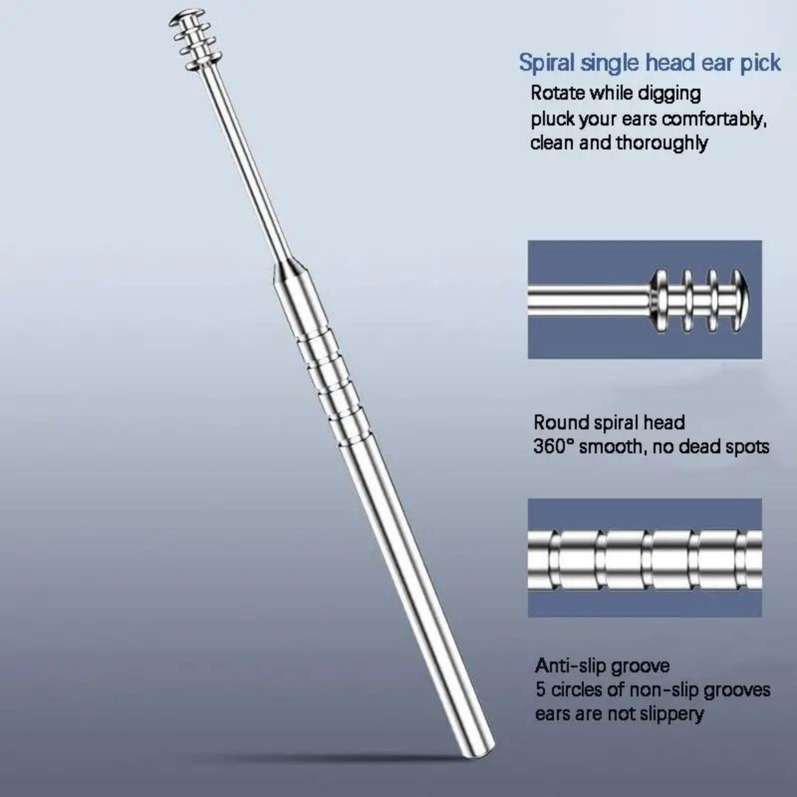 6 Counts/Set Ear Wax Remover Tool,Ear Wax Removal Tool Set with Storage Tube,Ear Cleaning Kit Ear Spoons Ear Picks Curette, Earwax Cleaning Supplies.