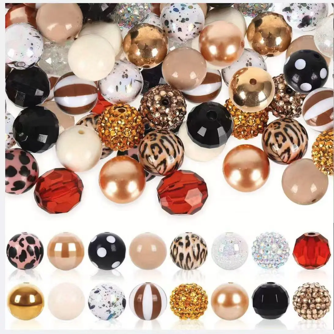 [Live1]P25-1[Leopard Wild] Mix&Match Color Collection for DIY Pen Beads Phone-chain Beads 20mm, Beads For Jewelry Making, Decoration Beads