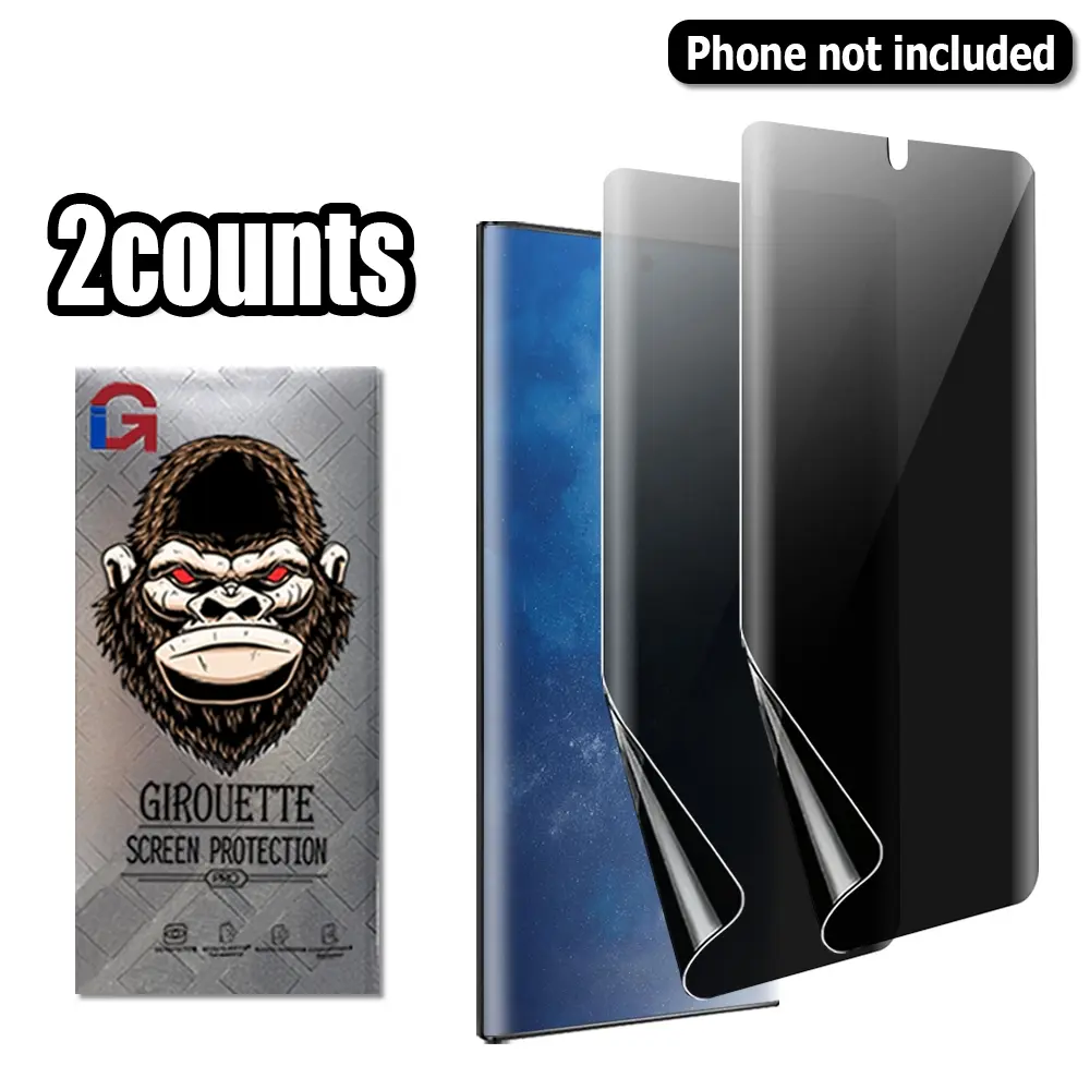 2Pcs Privacy Hydrogel Screen Protector Compatible with Samsung Galaxy S22/S22 Plus/S22 Ultra, Shock & Drop Resistant, Anti-Fingerprint Coating, Complete Easy Install Kit