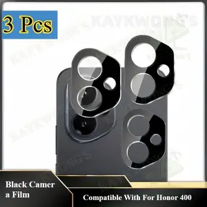 KAYKWONG'S For Honor 400/400 Pro 3D Matte Lens Protector Film, 3-Pack, Scratch-Resistant, Shockproof, Precise Fit, Ring Design, Fashionable Glass Camera Protection