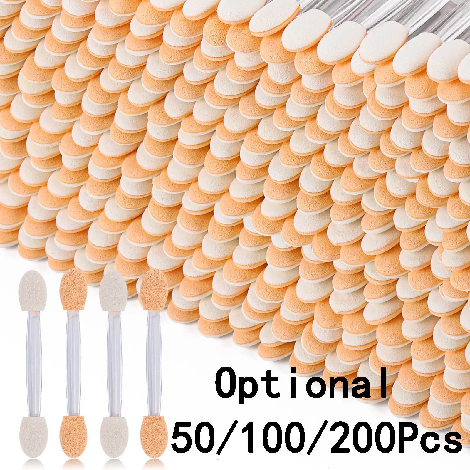 Disposable Eye Shadow Applicators Sponge | 2.36 Length Dual Sides Eyeshadow Brushes, Eye Makeup Sponges, Chrome Nail Powder Applicators, Clear