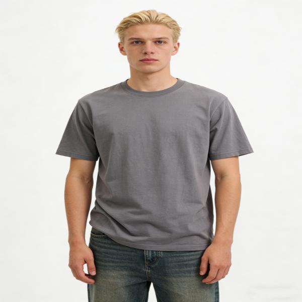 180g 100% pure cotton short-sleeve T-shirt for men and women, solid color round-neck T-shirt, base shirt