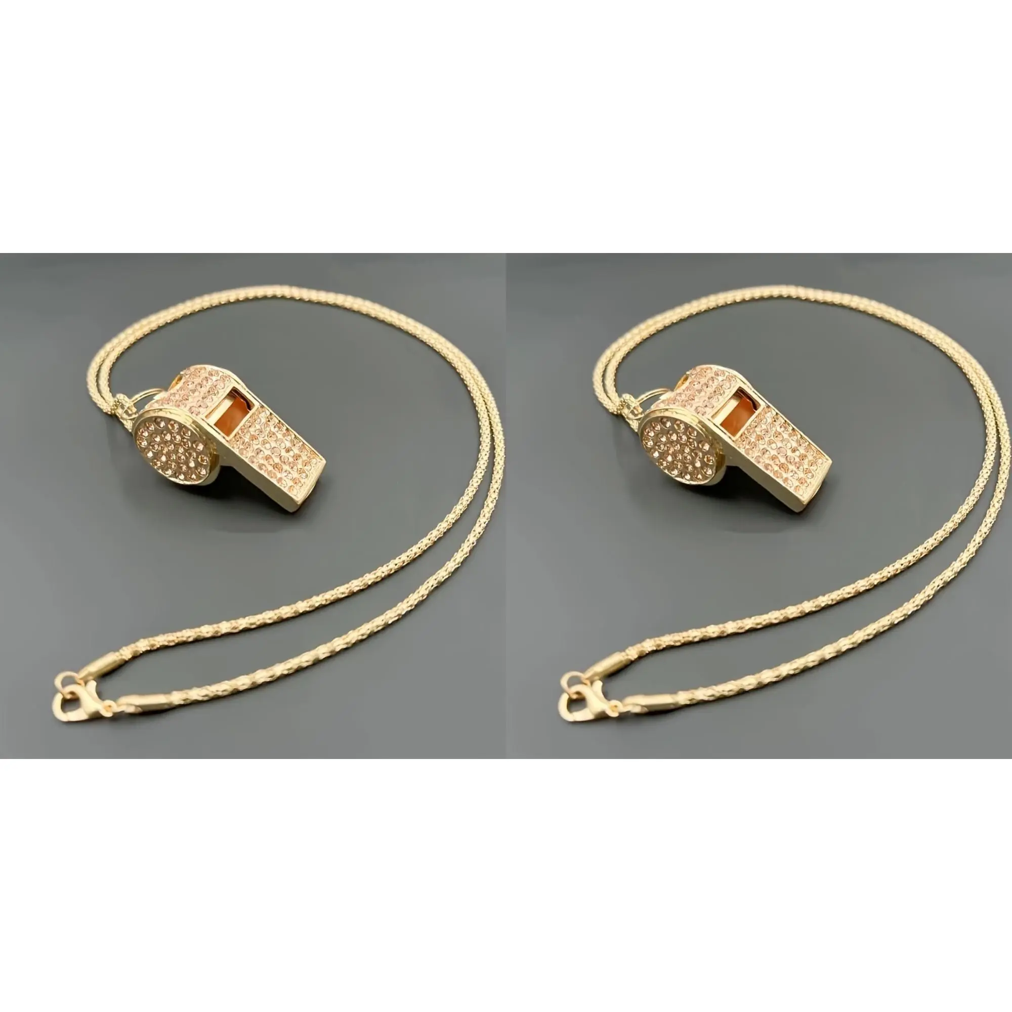 Whistle Pendant Necklace Set, 2-Piece Double-Layer Hip Hop Twisted Chain, Sporty Fashion Accessory for Coaches, Sporty Chic, Casual Style Necklaces, 2Pcs, 3D Styled, Unisex, Double-Layer Design, Hip Hop Twisted Rope Chains, Whistle Pendants, Fashion Chain