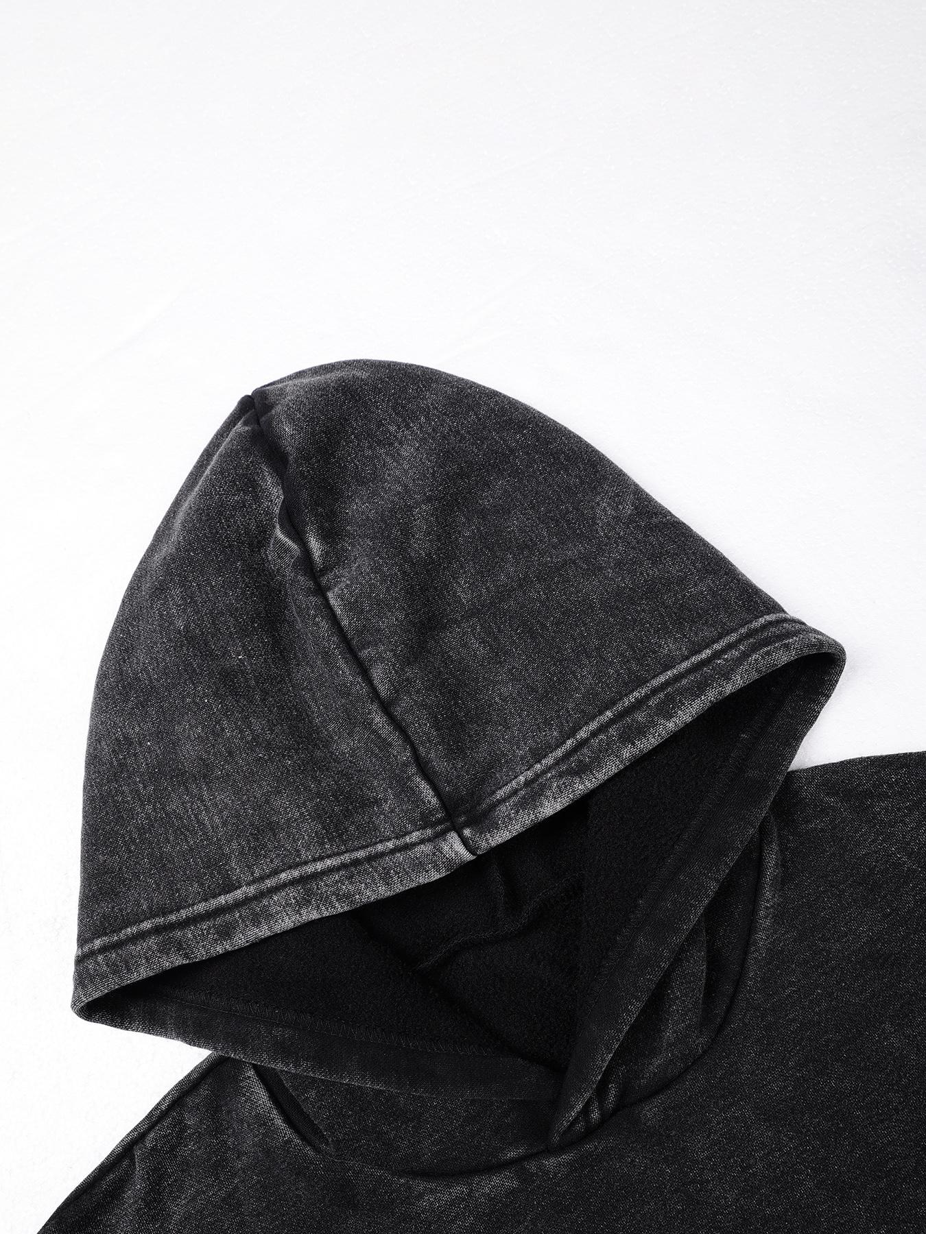 Women's Halloween Cherry Skull Graphic Print Hoodie, Fitted Casual Long Sleeve Sweatshirt, Vintage Wash Cotton, Fall & Winter Fashion