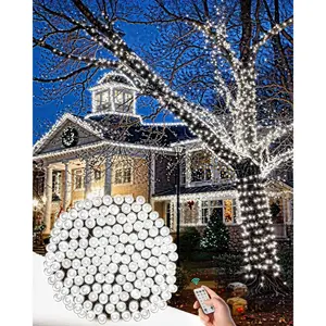 580 LED String Lights, 196FT Indoor Outdoor Fairy Lights, Waterproof Twinkle Christmas Decorations Lights with Remote for Bedroom Outside Tree Garden Patio Camping Party Wedding Decor, Pure White