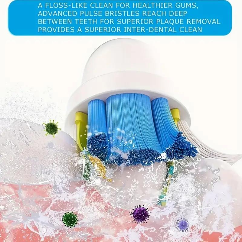 Rechargeable Electric Toothbrush Set, 1 Box Electric Toothbrush with 8 Counts Replacement Brush Heads, Intelligent Timer Toothbrushes for Adults