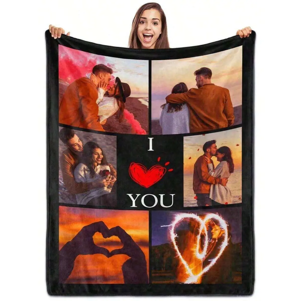 Customized Blankets With Photos & Text,Mother Gifts, Mother's Day Gift, Mother's Day Gifts, Personalized Couple Blanket/Family/Pet/Soft And Cozy Blanket, Personalized Blanket Customized Blanket