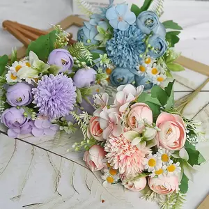 Silk Peonies and Hydrangea Bouquet