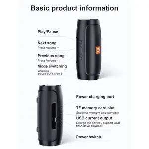 TF USB Bluetooth Speaker Dual Speaker Stereo Outdoor Tfusb Playback Fm Voice Broadcasting Portable Subwoofer Wireless Speaker