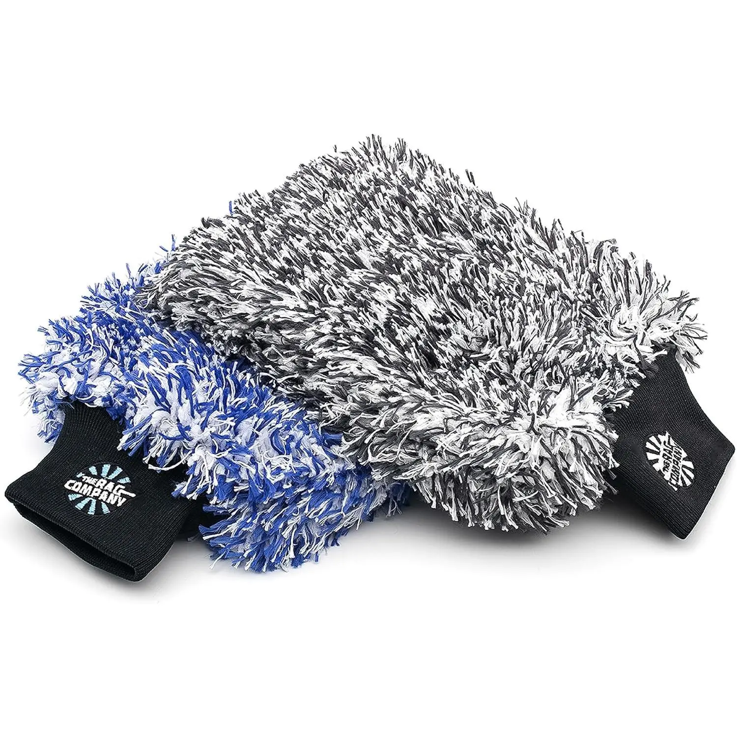 -  Cyclone Ultra Wash Mitts - 70/30 'Gauntlet' Blend Korean Microfiber,  Padding, Scratch-Free, Lint-Free,  for Rinseless Washing, 8in x 9in, Blue + Black (2-Pack)