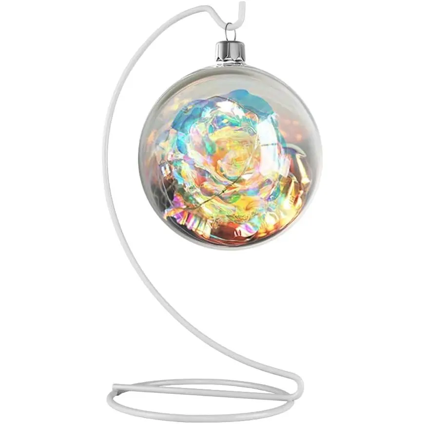 9 Inch White Ornament Display Stand, Metal Ornament Hanger Stand for  Glass Globe, Air  Terrarium,  Ball, Christmas Ornament and  Wedding Decoration