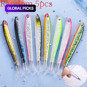 3/5/10pcs Whimsical Fish-Shaped Ballpoint Pens, Aesthetic Pens, Novelty Pens, Ocean-Themed Writing Pens, Ballpoint Pen Set, School Supplies Gift for Angling Enthusiasts Christmas, Birthday Gifts Office & Study Supplies #GLOBAL PICKS