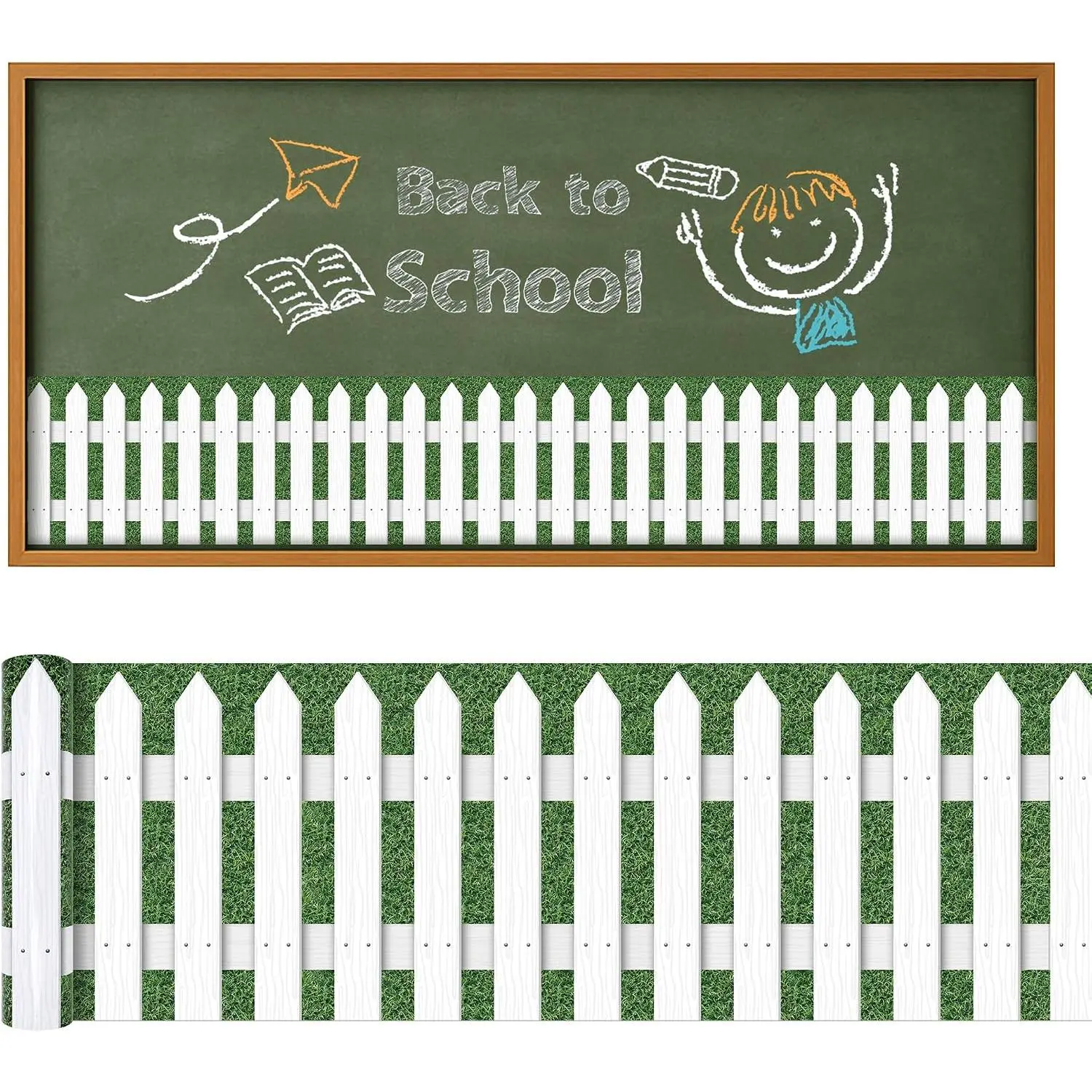 20Ft Picket Fence Bulletin Board Decoration,  to School Decor Kit