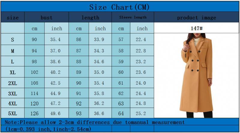 Autumn and Winter Long plus Size Woolen Women's Coat Woolen Coat Seven Size 8 Hair