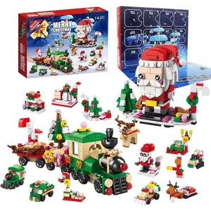 2025 Christmas Advent Calendar 6 IN 1 Santa Claus Train Building Blocks 12 Days Countdown Calendar Toy for Kids Christmas Building Toys Party Favors Kids Christmas Gifts for Boys & Girls