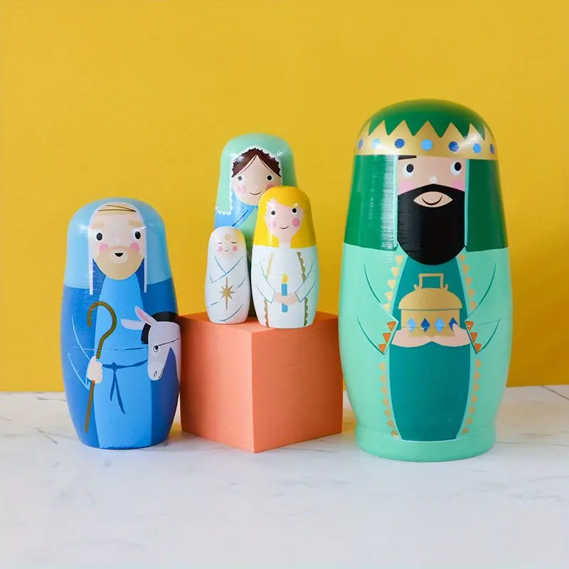 Five layer Russian nesting doll |   Creative character doll series |   Fun wooden painted crafts |   Christmas holiday gifts |   Creative home ornaments and decorations | Children's Day gifts, gifts, toys