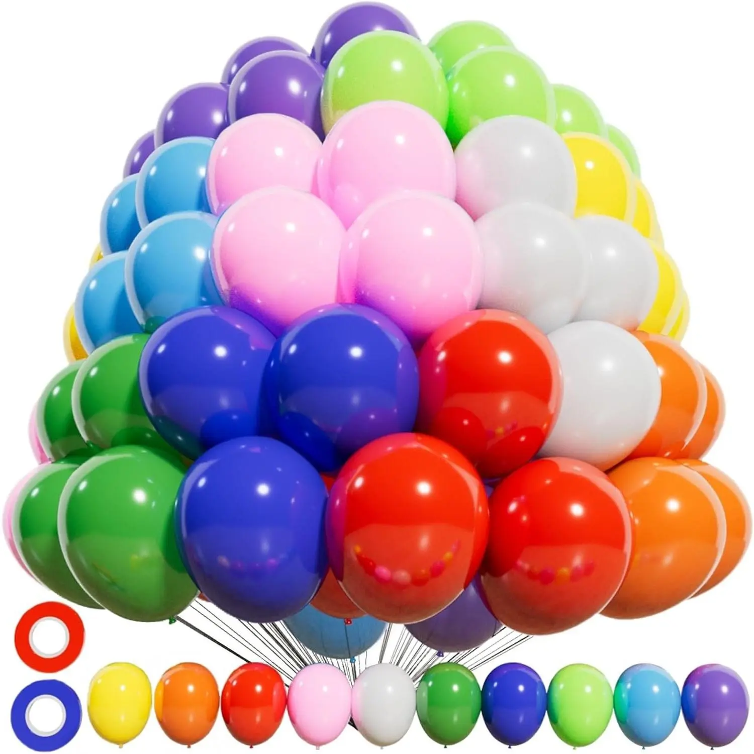 200pcs 5 Inch Assorted Colors Small Mini Rainbow Latex Balloons for Party Birthday Baby Shower Anniversary Festival Arch Garland DecorationGift