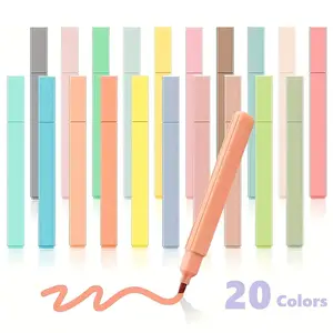 20pcs Pastel Aesthetic Highlighters, Chisel Tip, No Bleed Bible Highlighter, Assorted Colors, Journaling School & Office Supplies