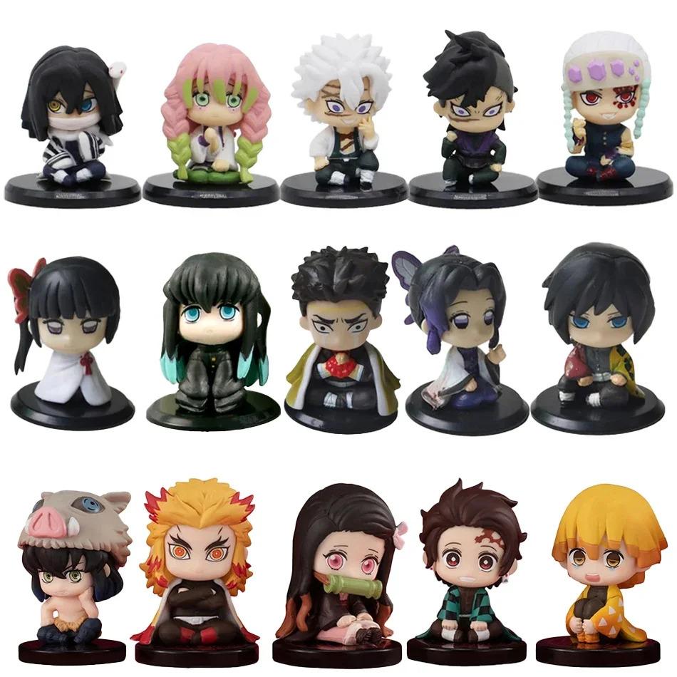Demon Slayer Sitting 15 Style/Set Q VersionGhost Doll Tanjiro Nidouzi Inosuke Zenizu Figure Action Figure Movie Model Toys Doll