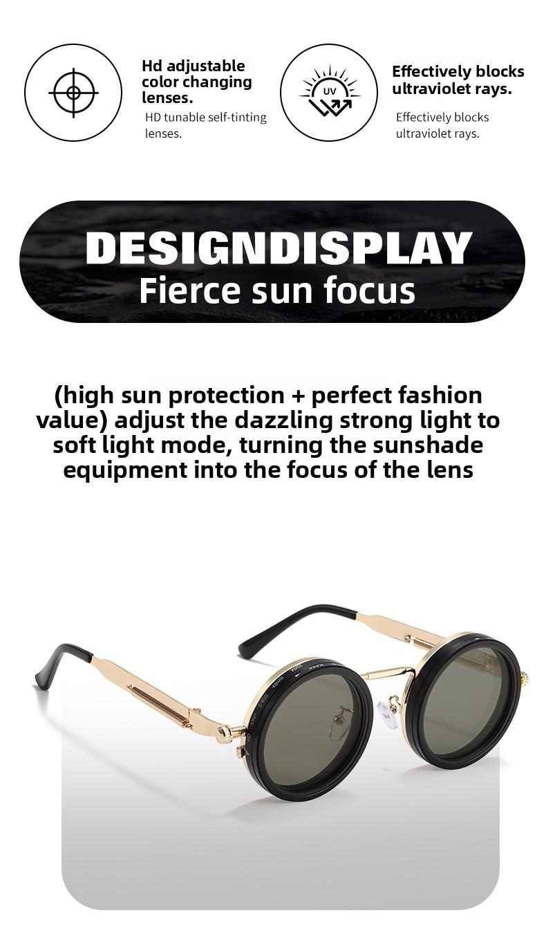 Nine-speed adjustable dimming sunglasses stepless rotating filter retro personalized polarized sunglasses wind outdoor fishing cycling glasses Flexible Polarized Sports Sunglasses