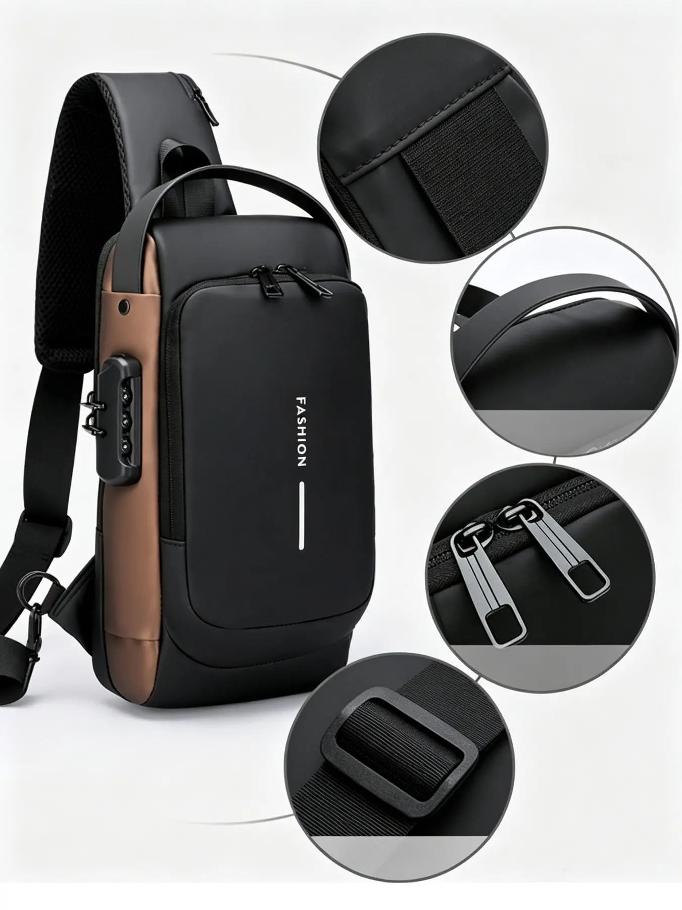 Men's Waterproof Sling Bag, Anti-Theft Chest Backpack with USB Charging Port, Lightweight Crossbody Bag for Outdoor Activities & Everyday Carry, Multifunctional Sling Bag, Casual Chest Bag Slingbag